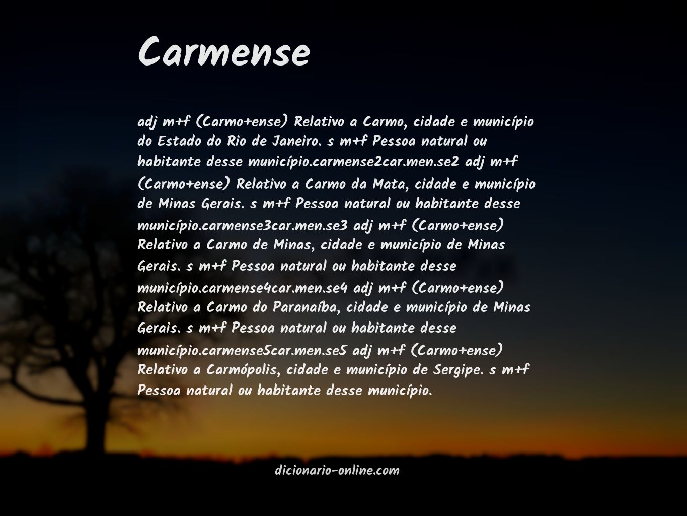 Significado de carmense