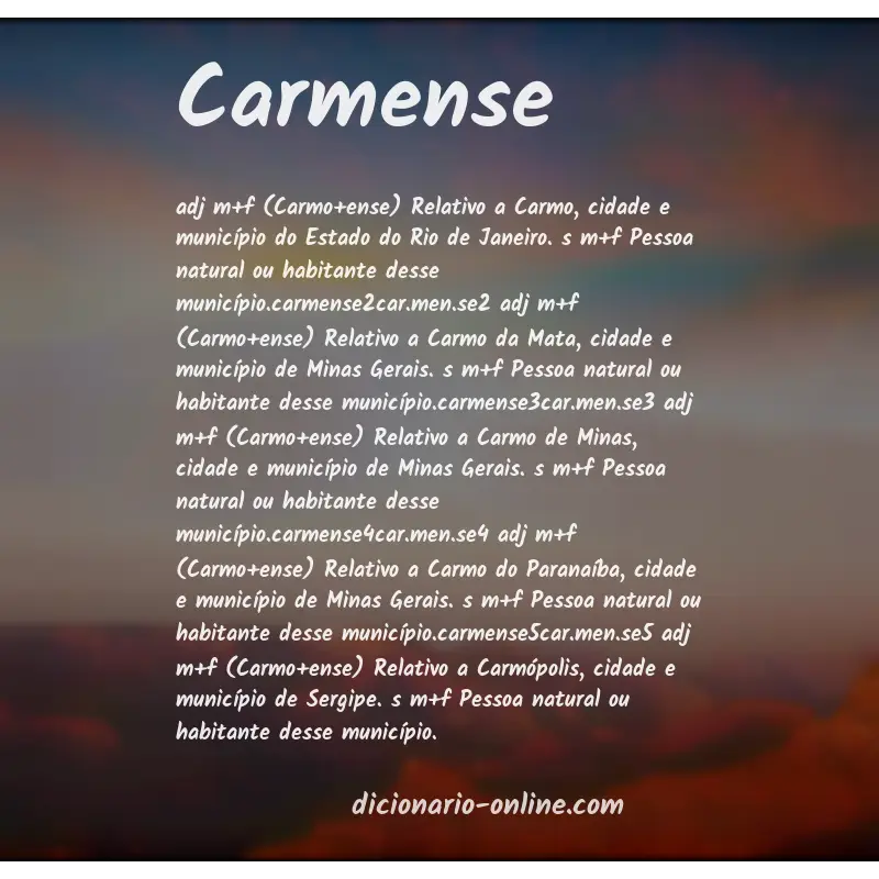 Significado de carmense