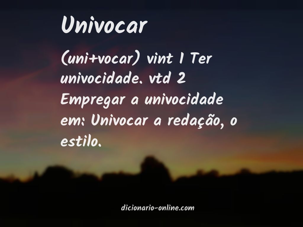 Significado de univocar