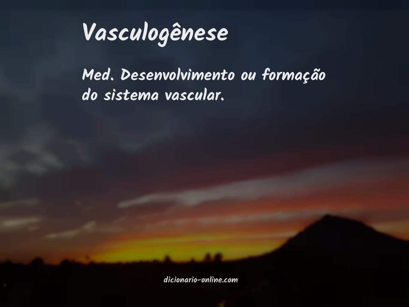 Significado de vasculogênese