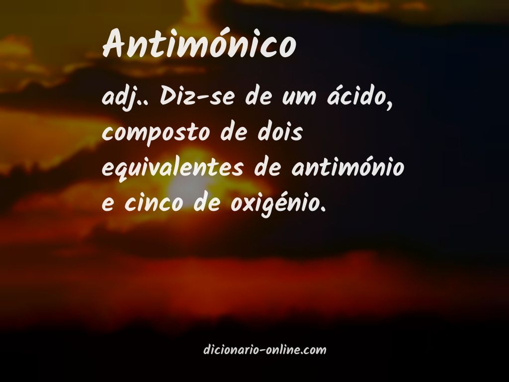 Significado de antimónico