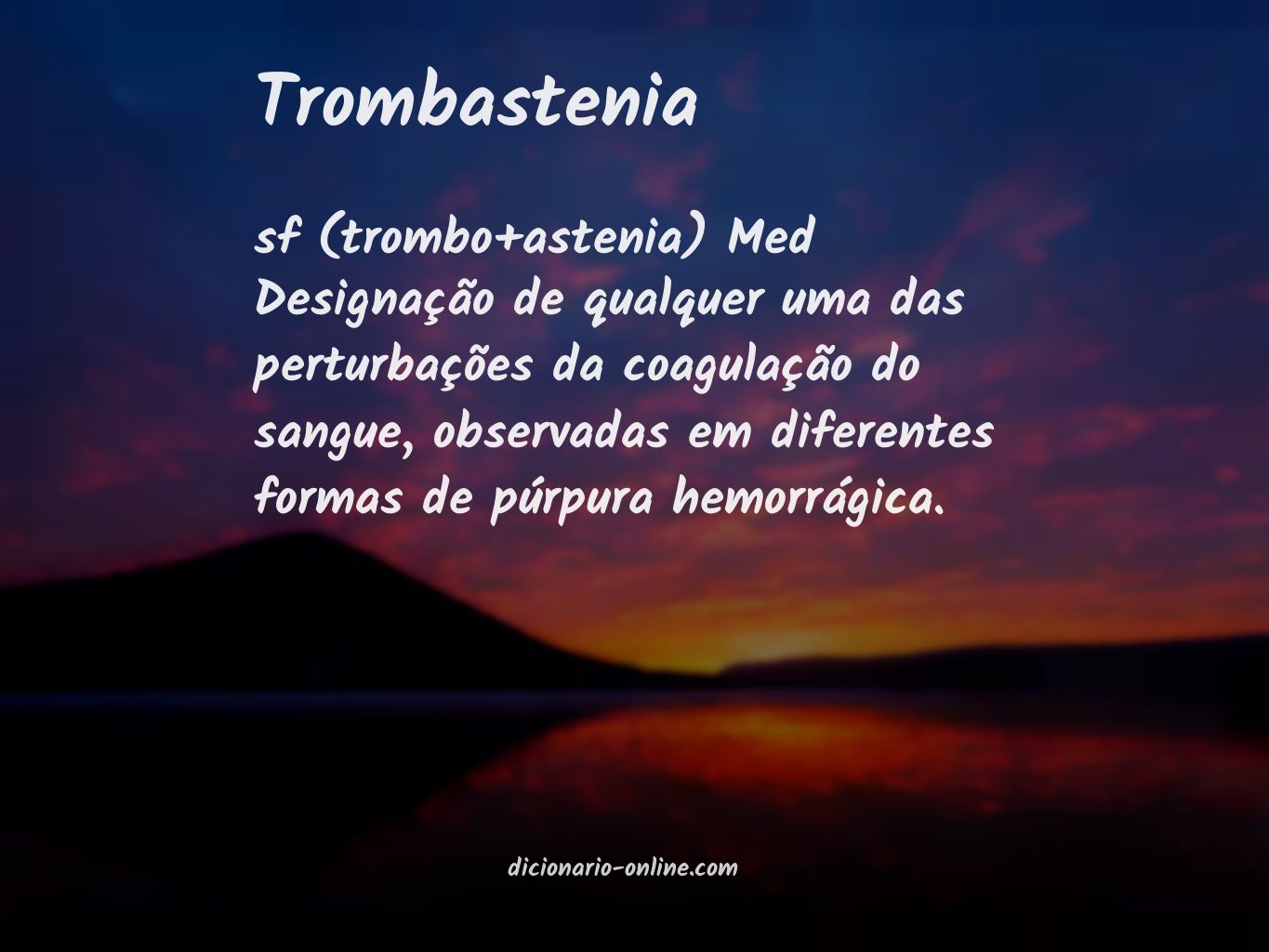 Significado de trombastenia