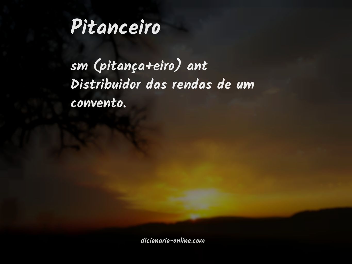 Significado de pitanceiro