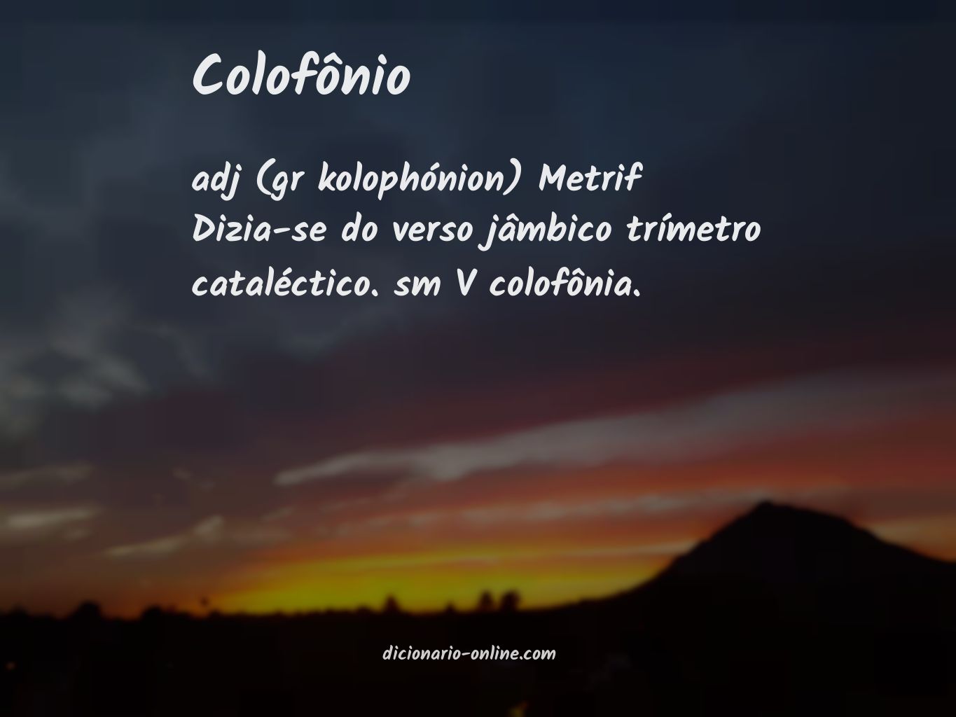 Significado de colofônio