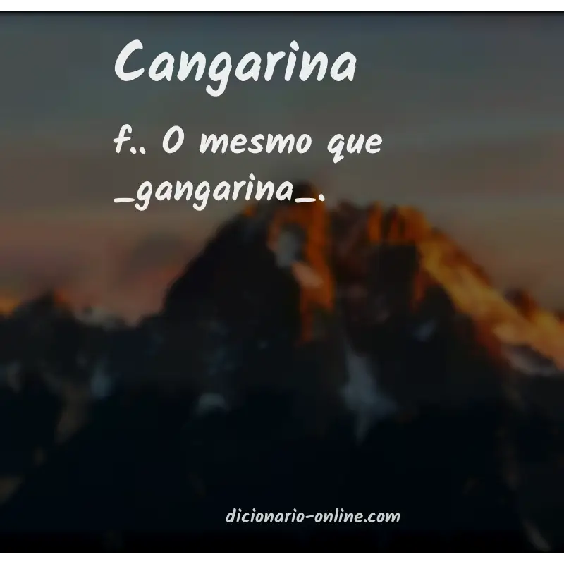 Significado de cangarina