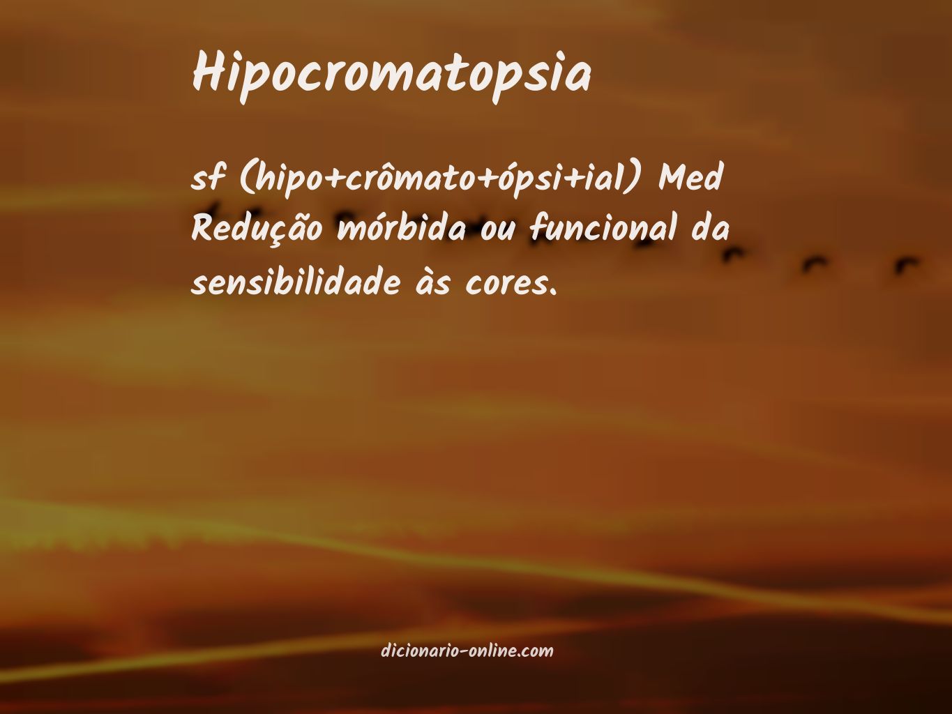Significado de hipocromatopsia