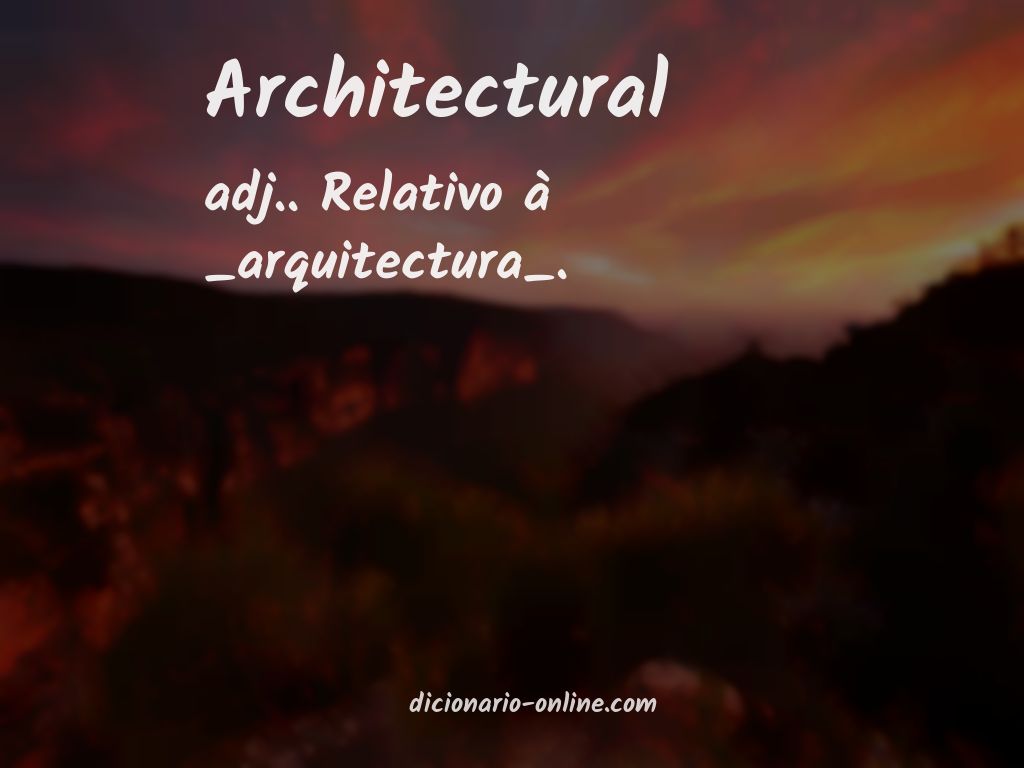 Significado de architectural