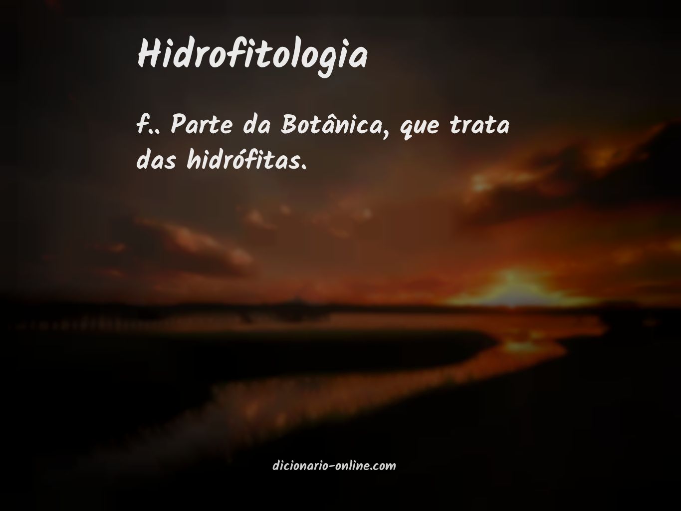 Significado de hidrofitologia