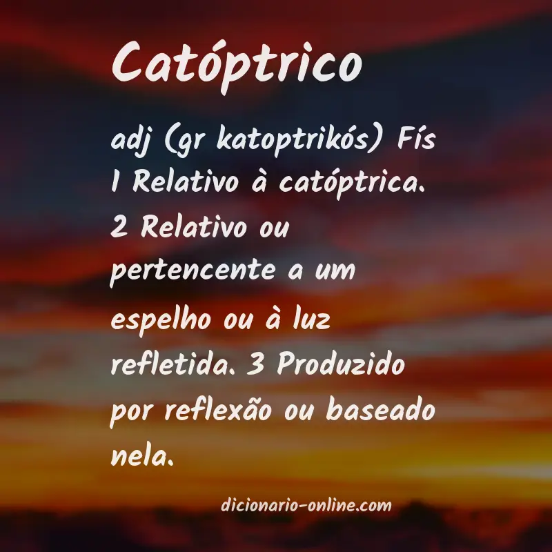 Significado de catóptrico