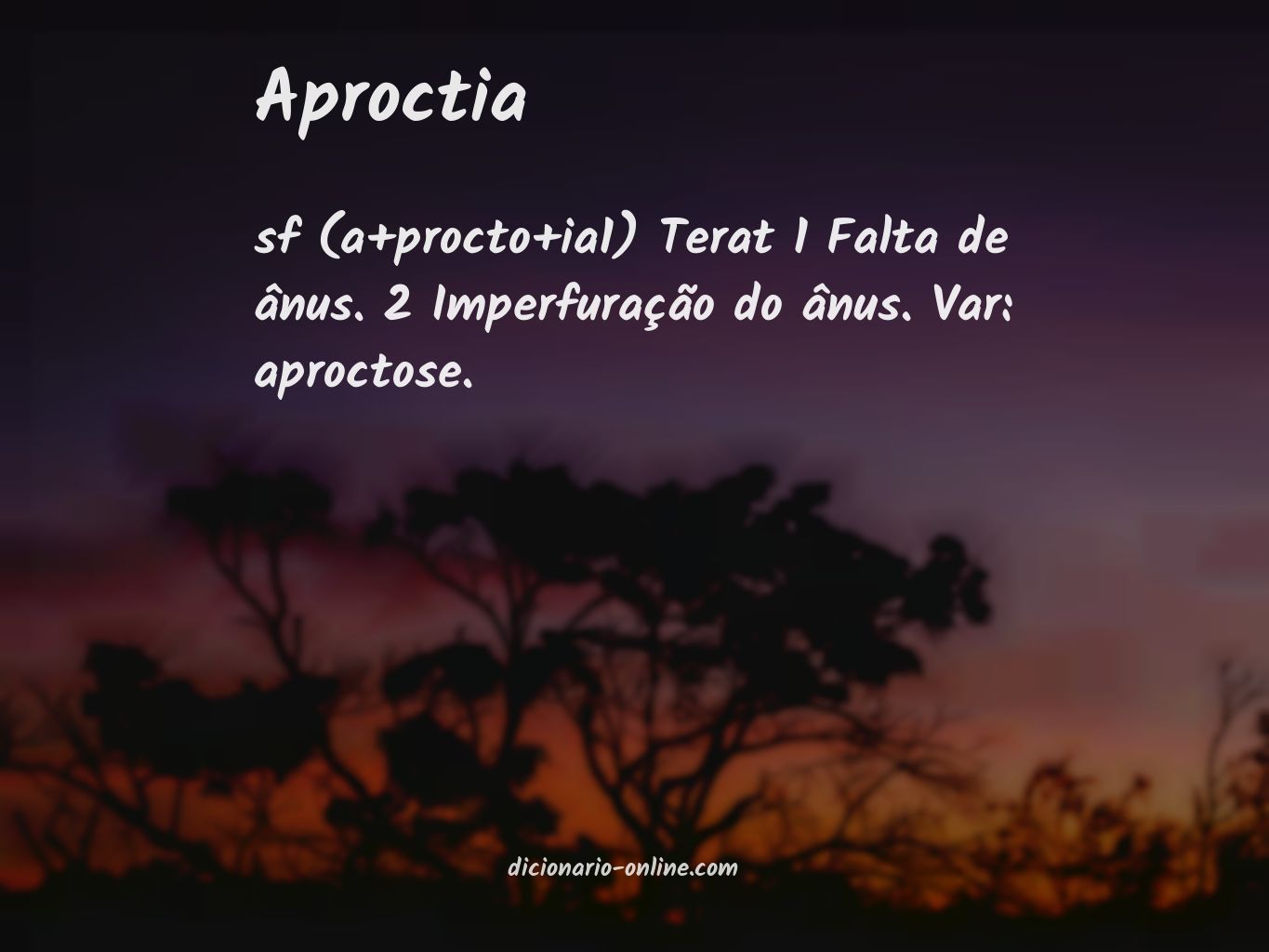 Significado de aproctia