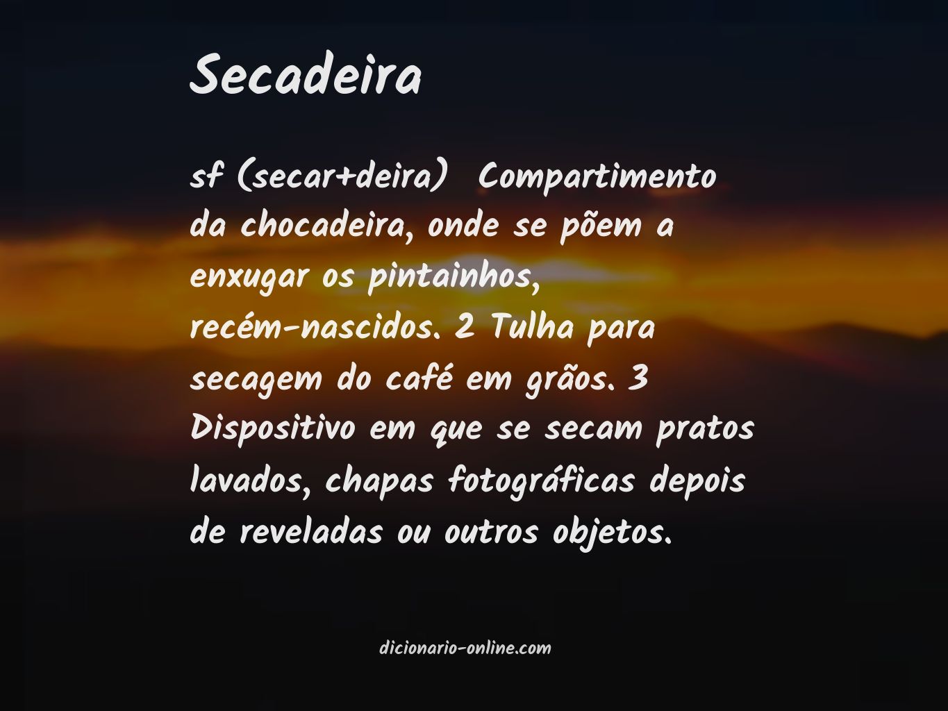 Significado de secadeira