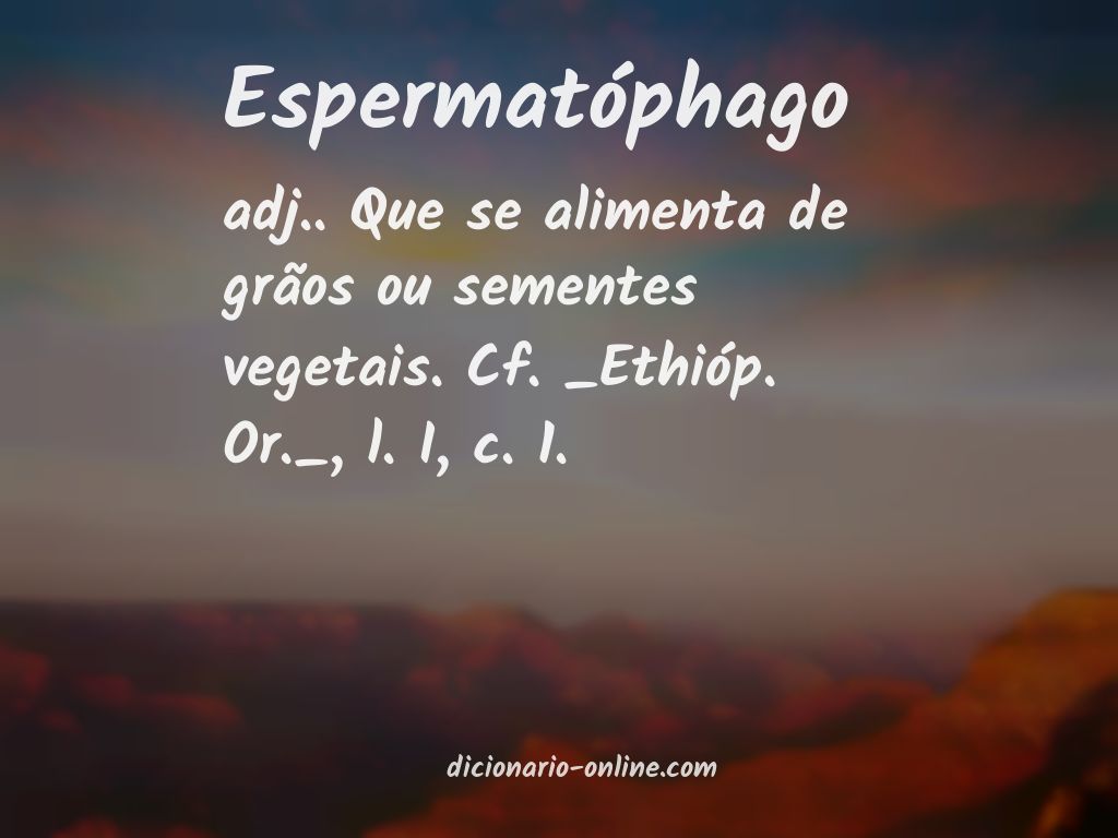 Significado de espermatóphago