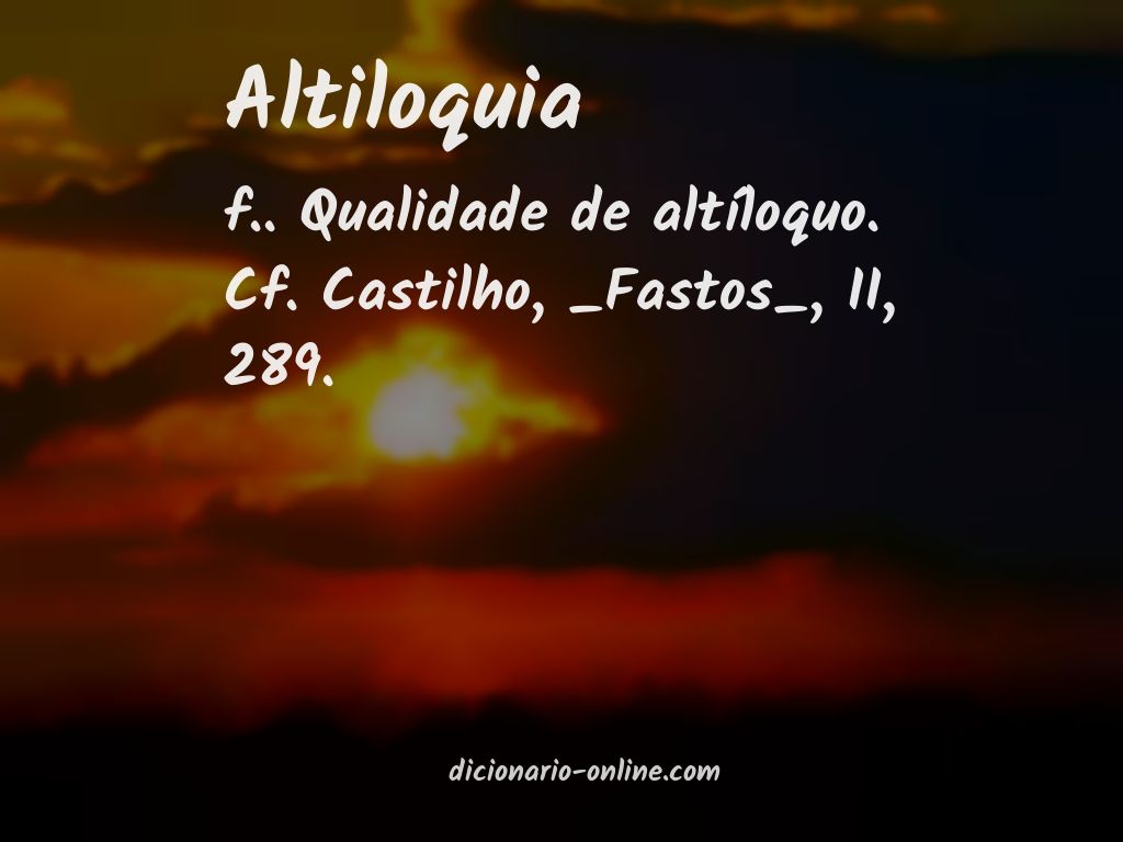 Significado de altiloquia