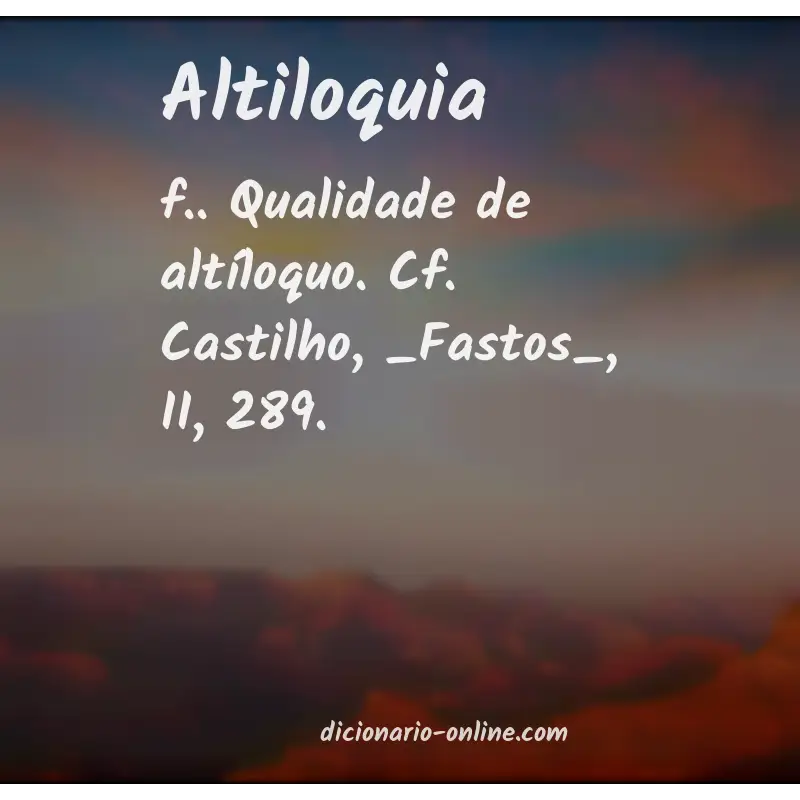 Significado de altiloquia
