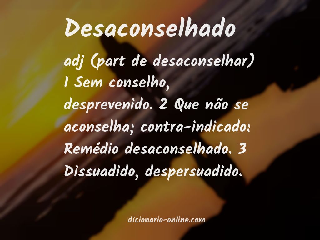 Significado de desaconselhado