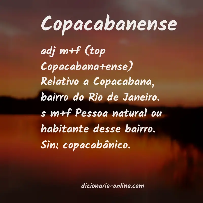 Significado de copacabanense