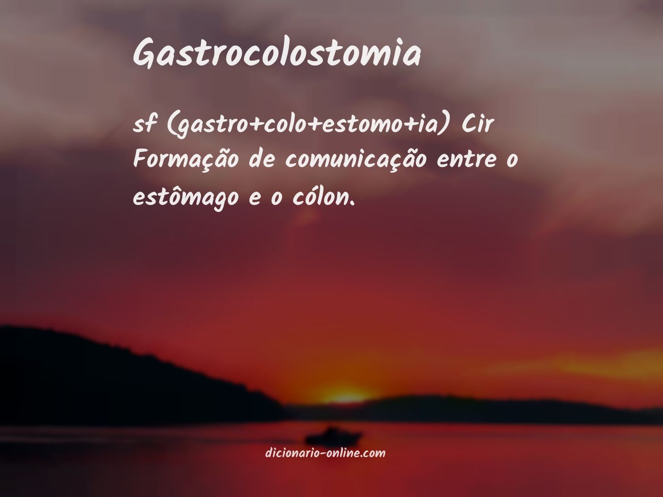 Significado de gastrocolostomia