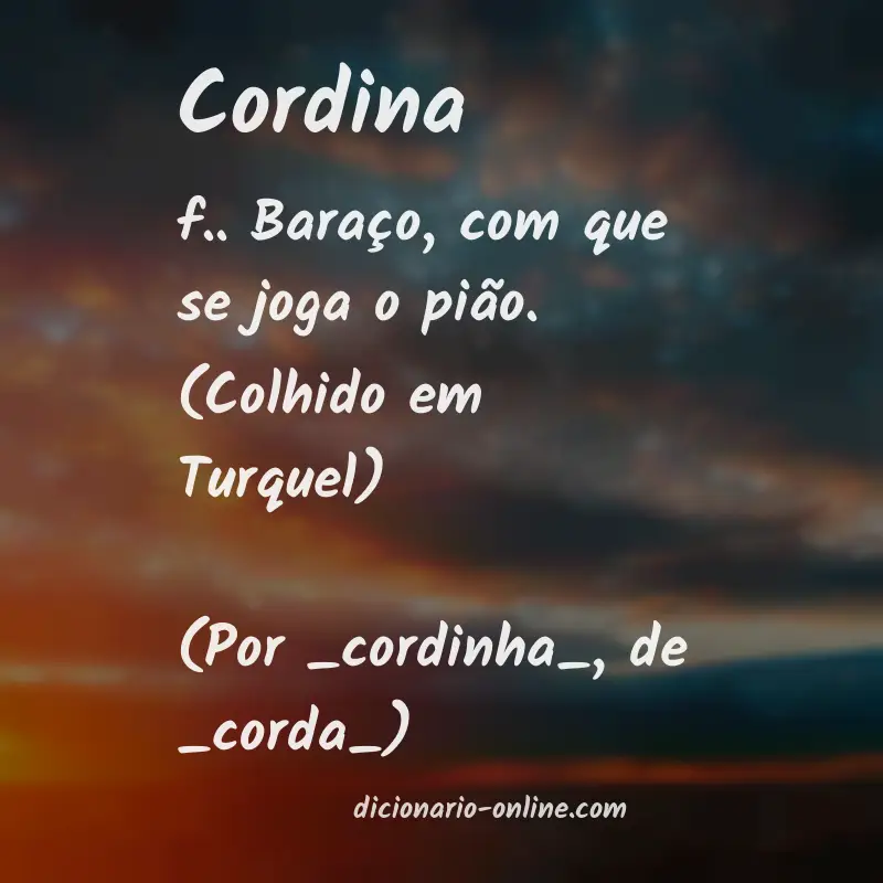 Significado de cordina