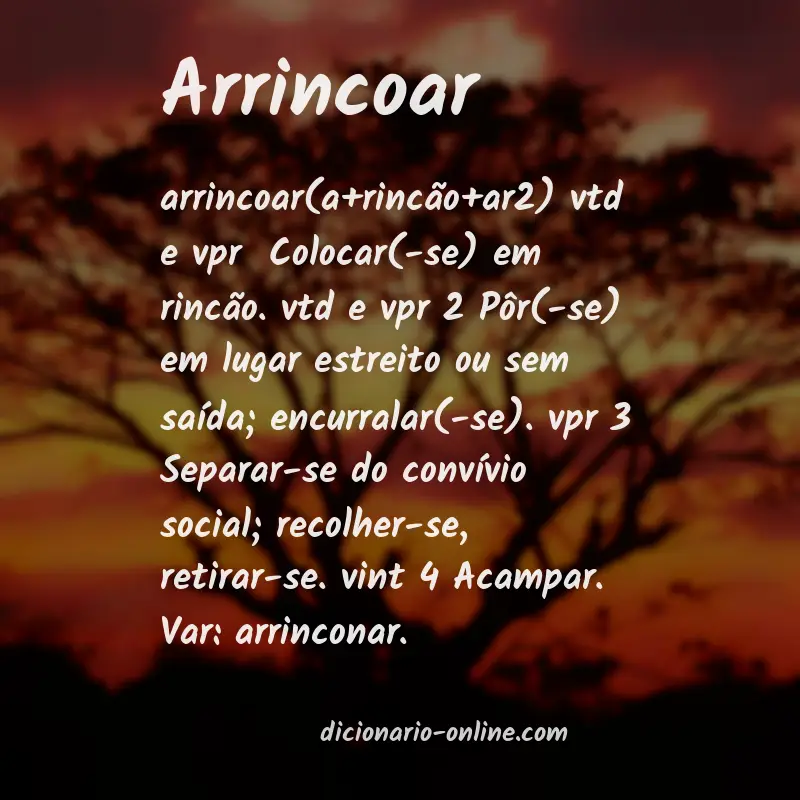 Significado de arrincoar