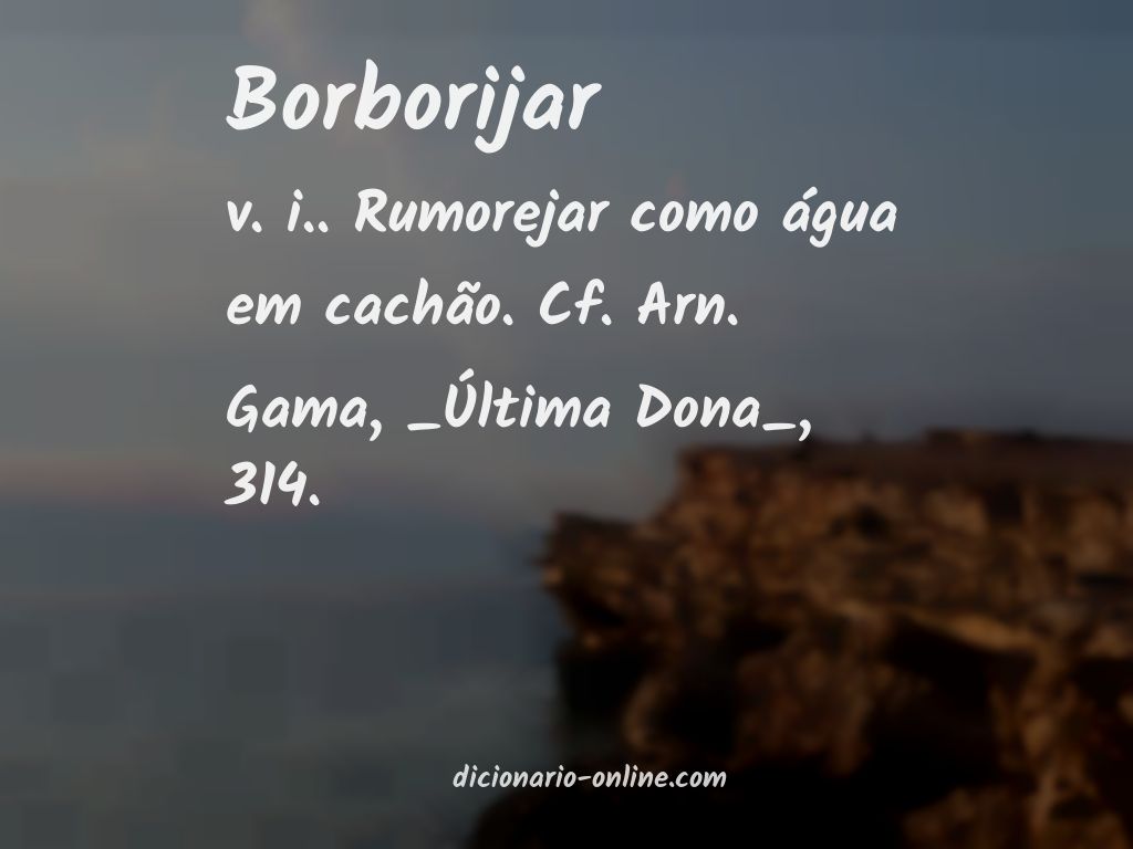 Significado de borborijar