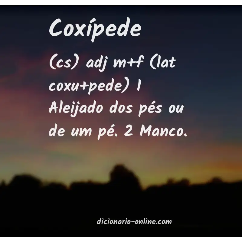 Significado de coxípede