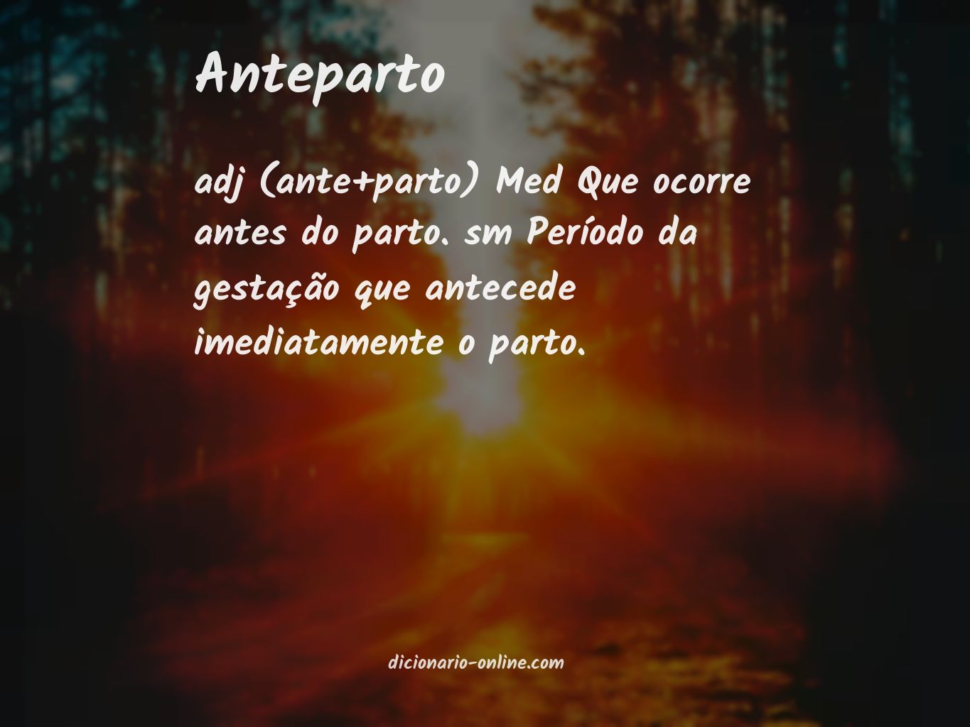 Significado de anteparto