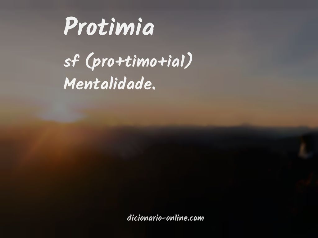 Significado de protimia