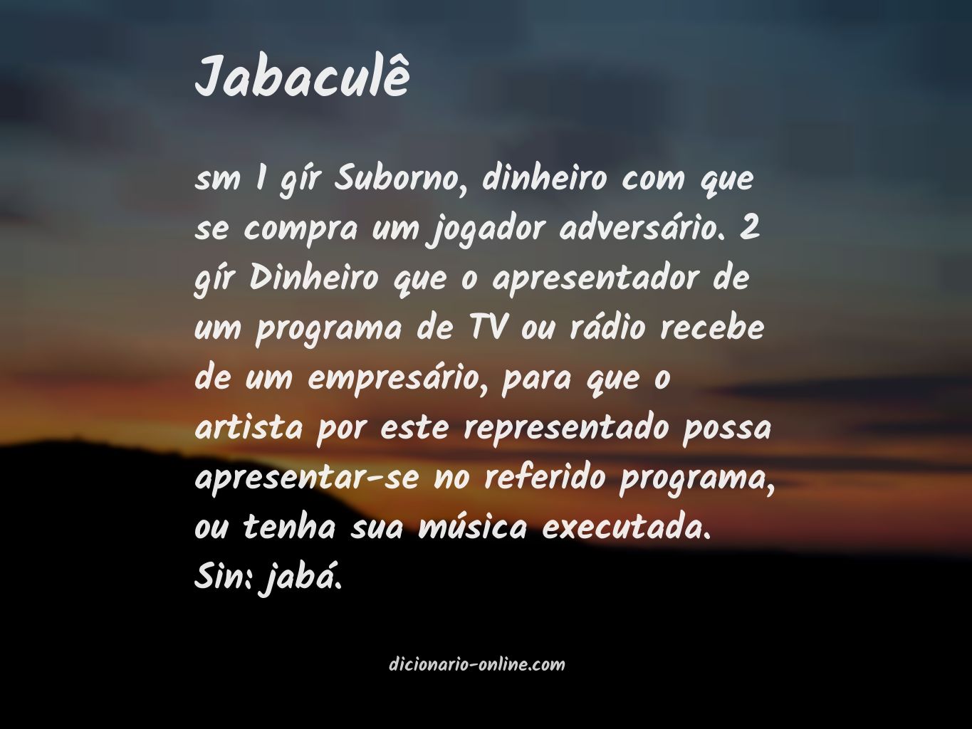 Significado de jabaculê