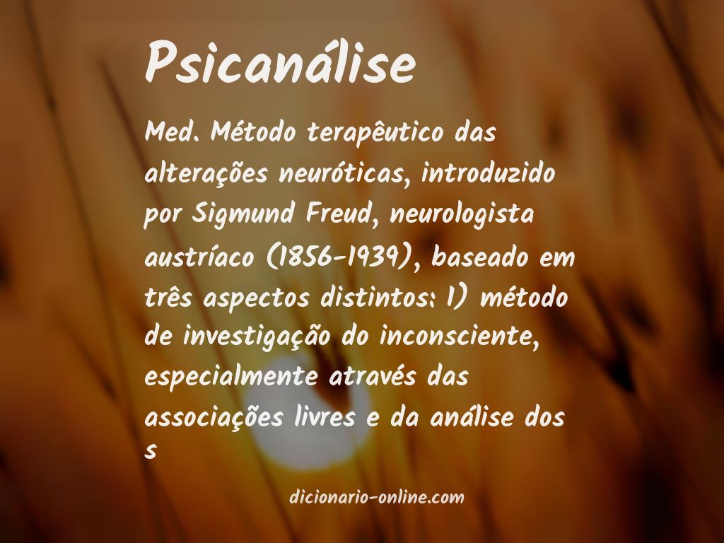 Significado de psicanálise