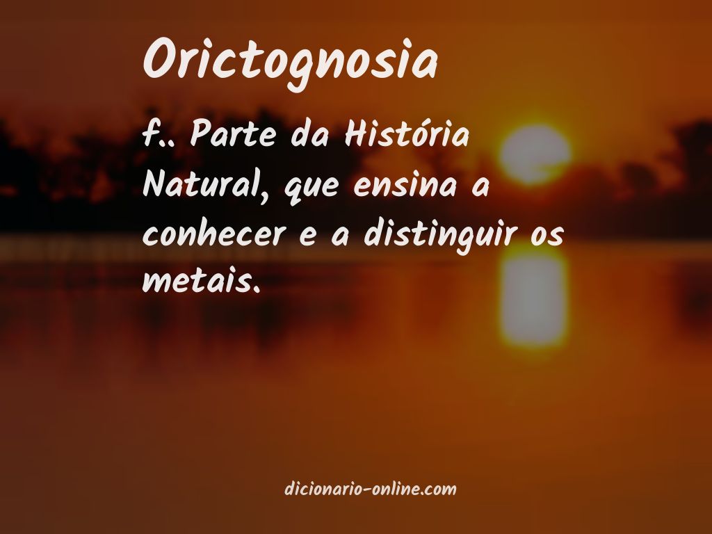 Significado de orictognosia