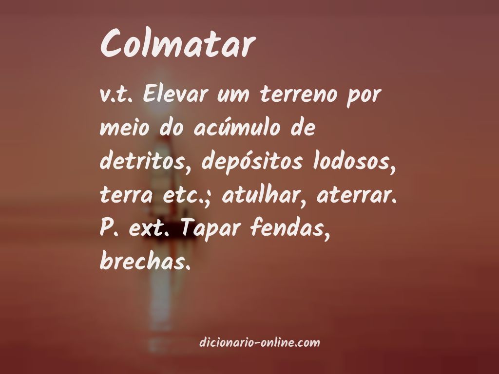 Significado de colmatar