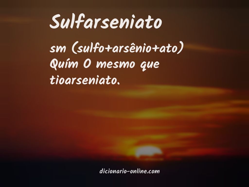 Significado de sulfarseniato