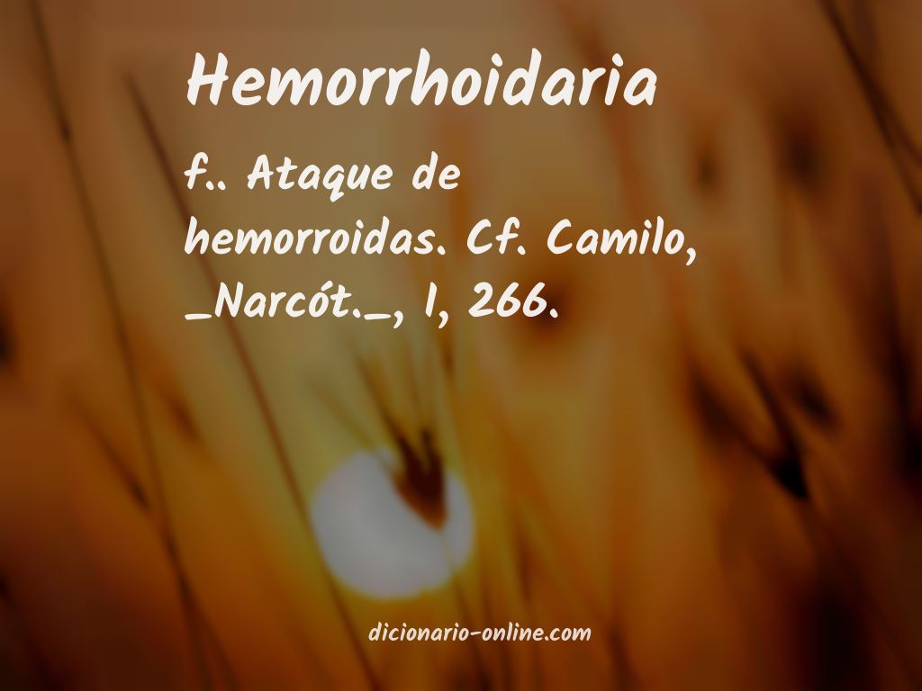 Significado de hemorrhoidaria