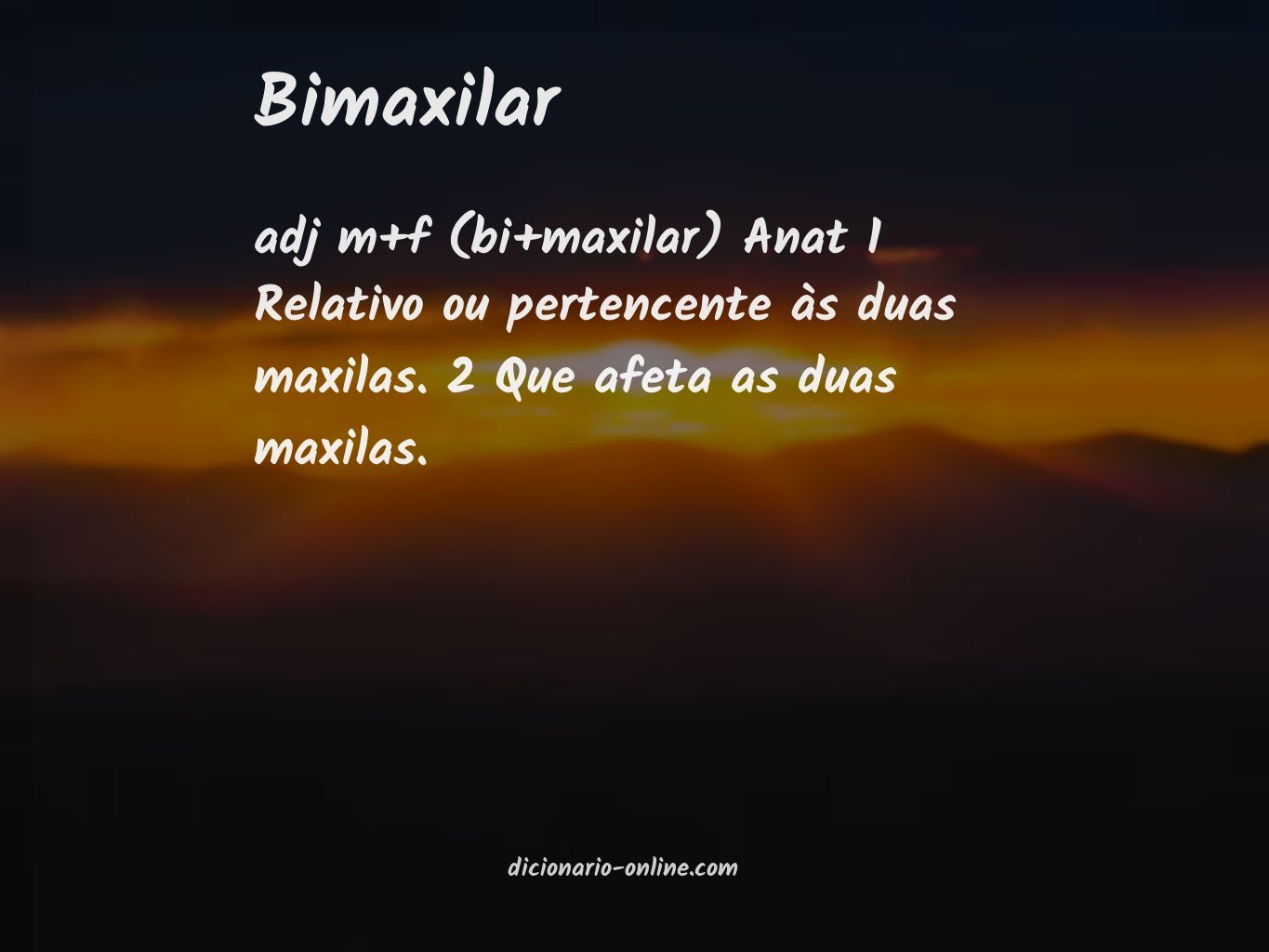 Significado de bimaxilar