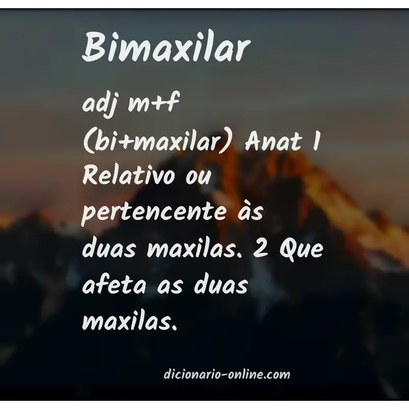 Significado de bimaxilar