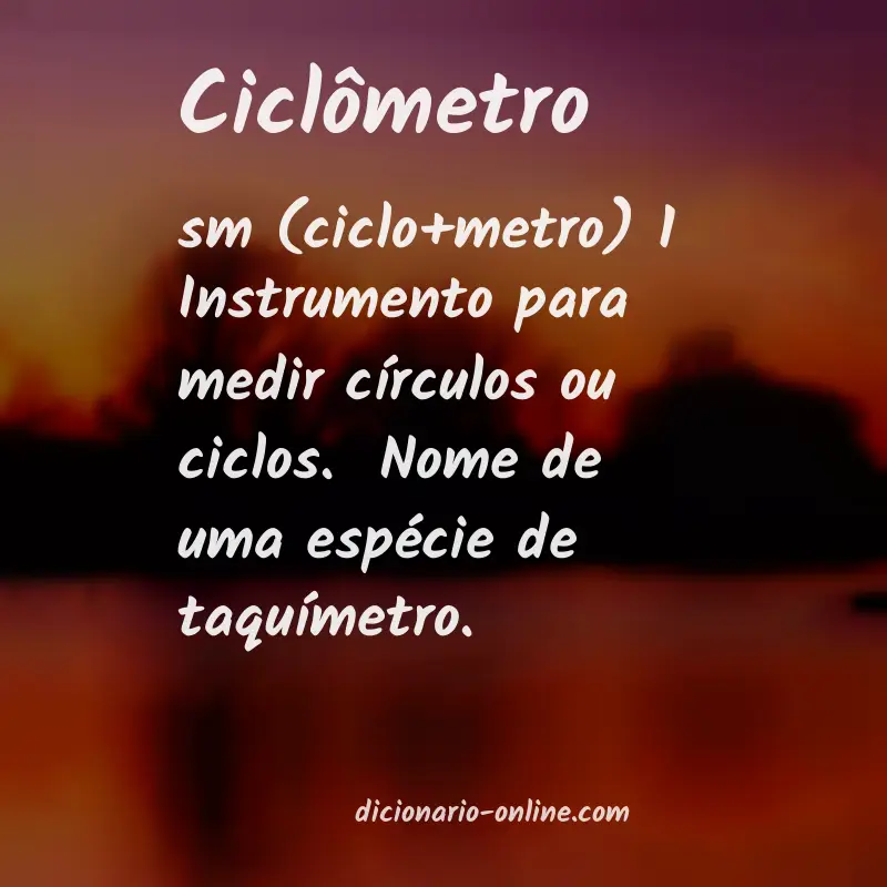 Significado de ciclômetro