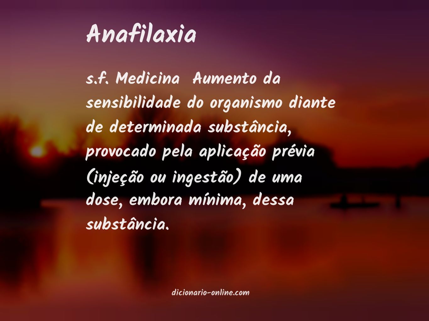 Significado de anafilaxia