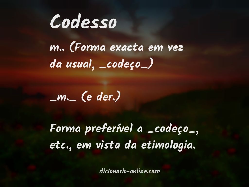 Significado de codesso