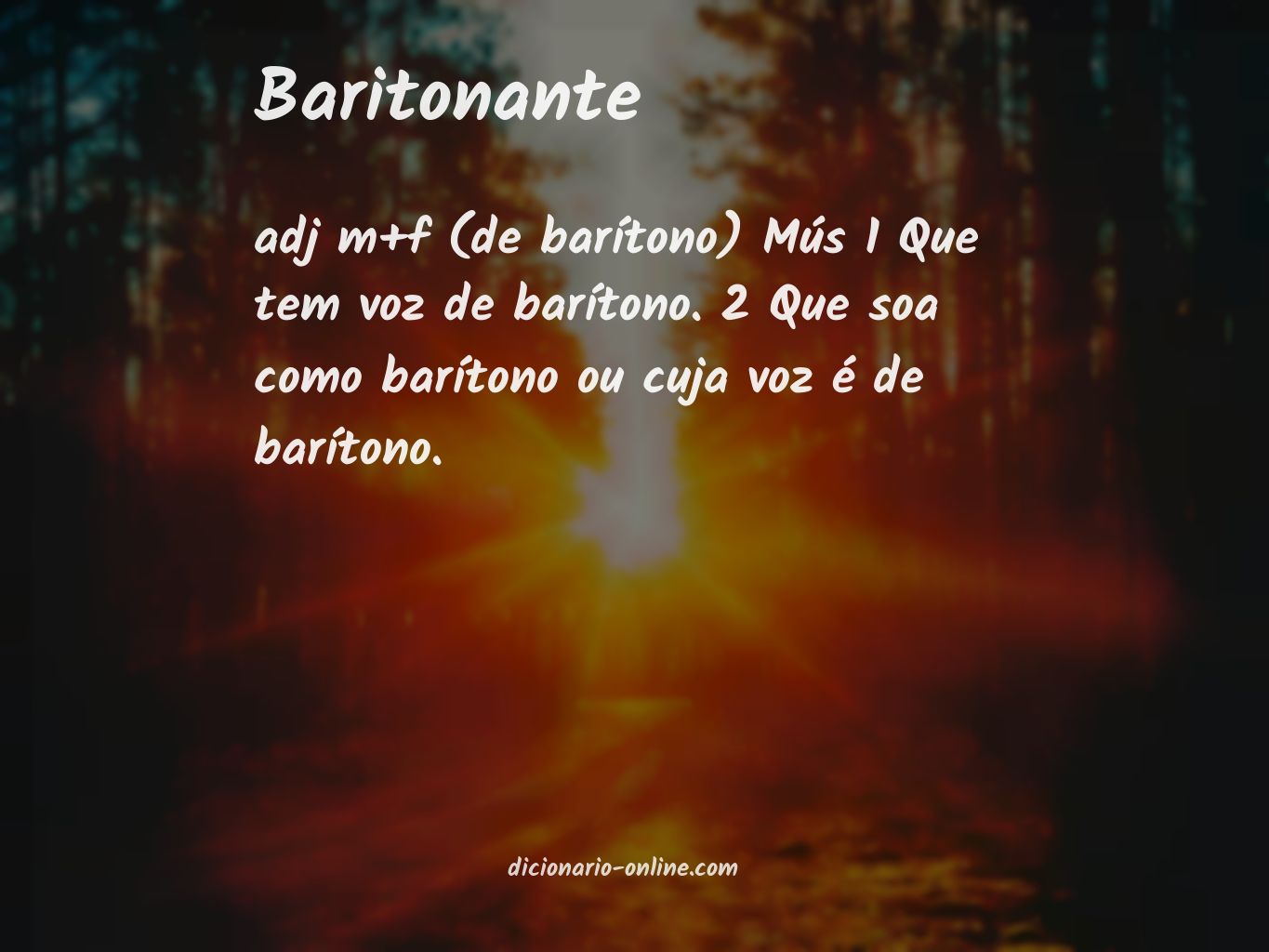 Significado de baritonante