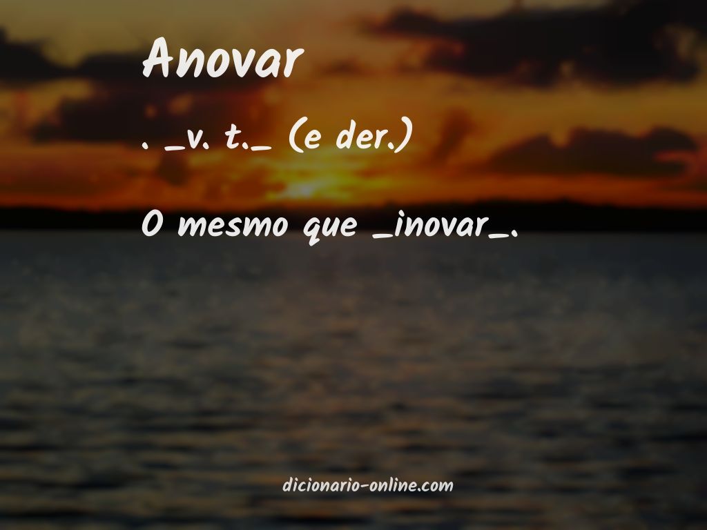 Significado de anovar