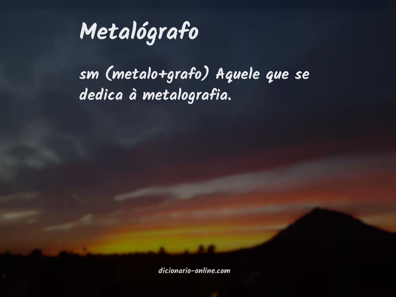 Significado de metalógrafo