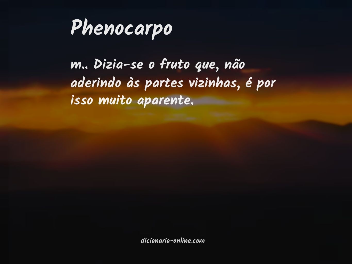 Significado de phenocarpo