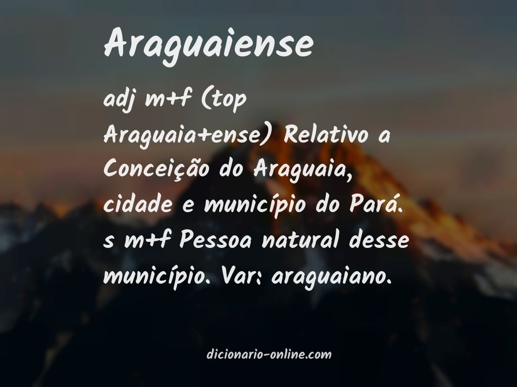 Significado de araguaiense