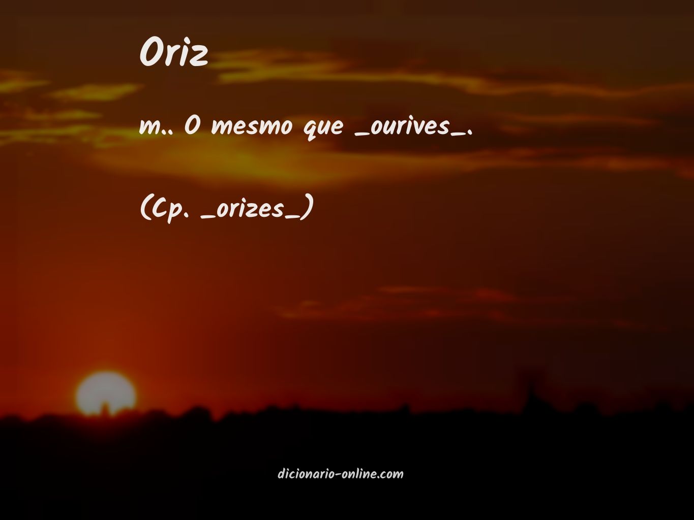 Significado de oriz