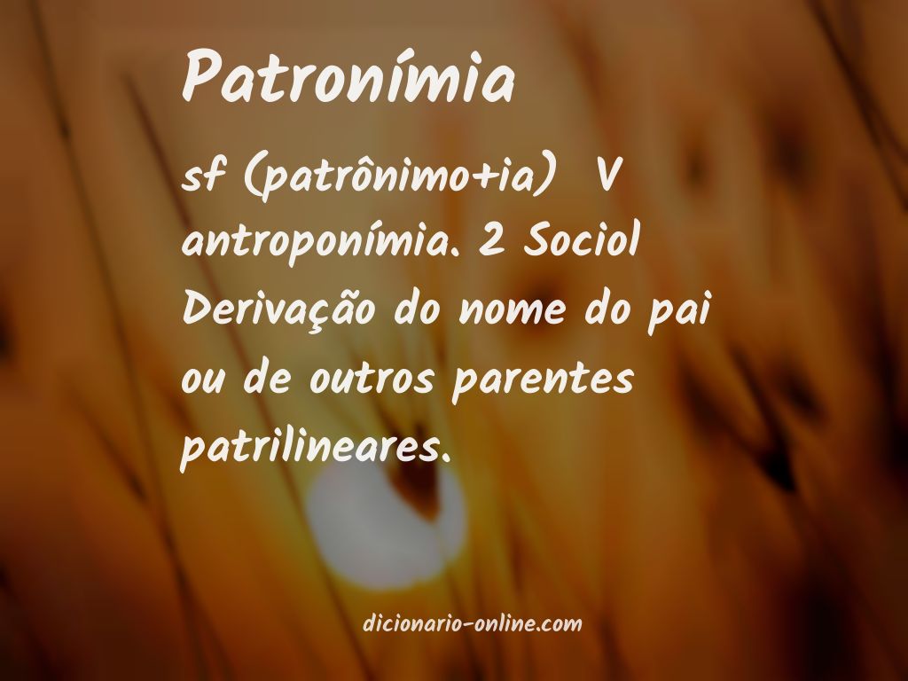 Significado de patronímia