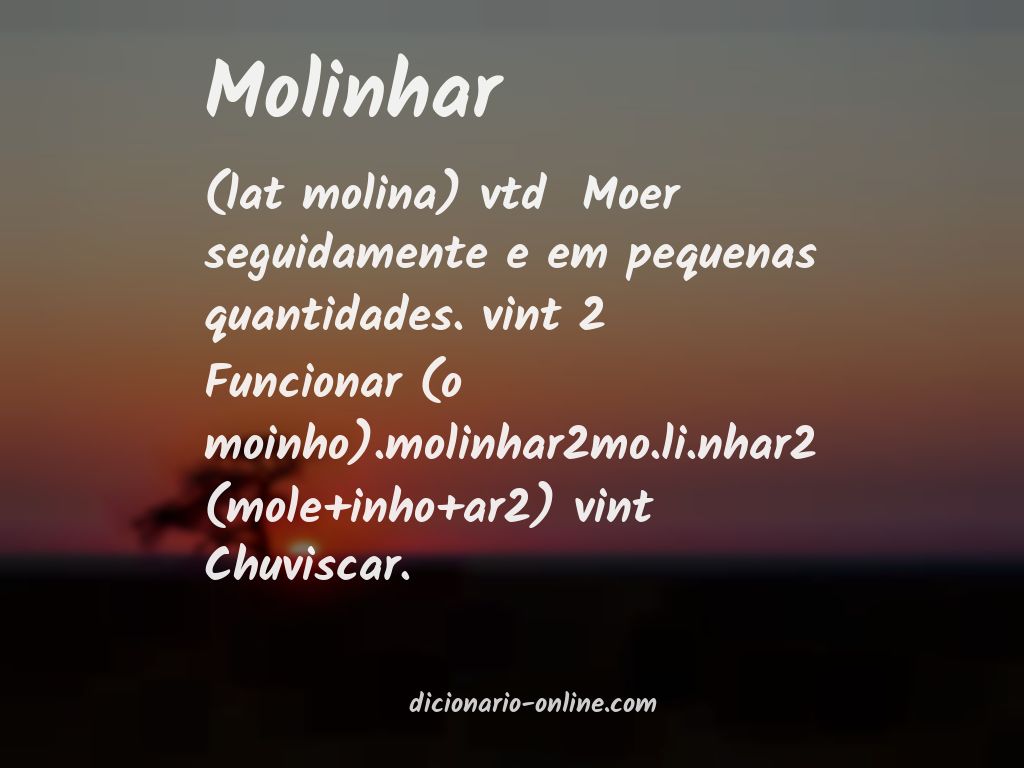 Significado de molinhar