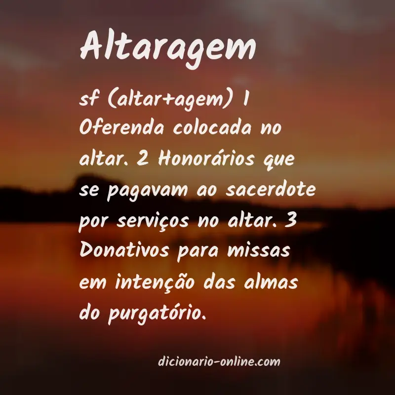 Significado de altaragem