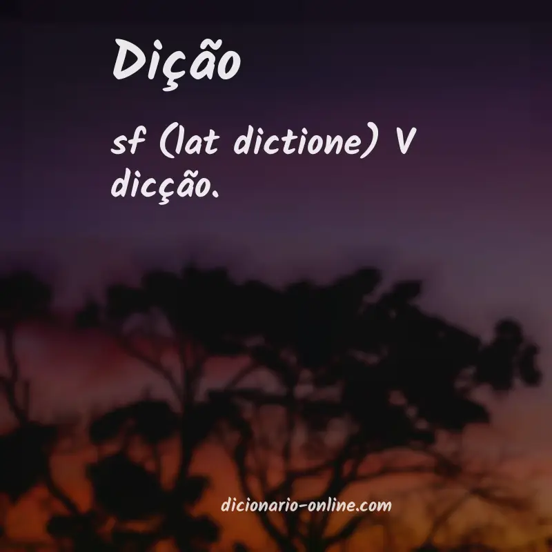 Significado de dição