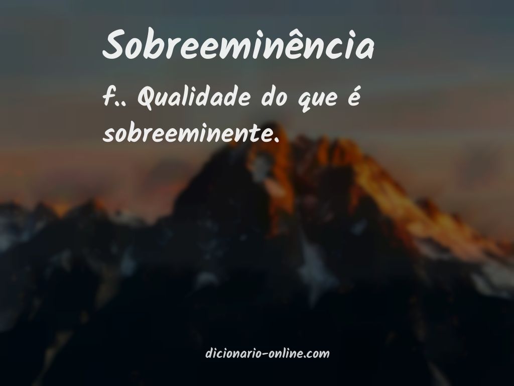 Significado de sobreeminência