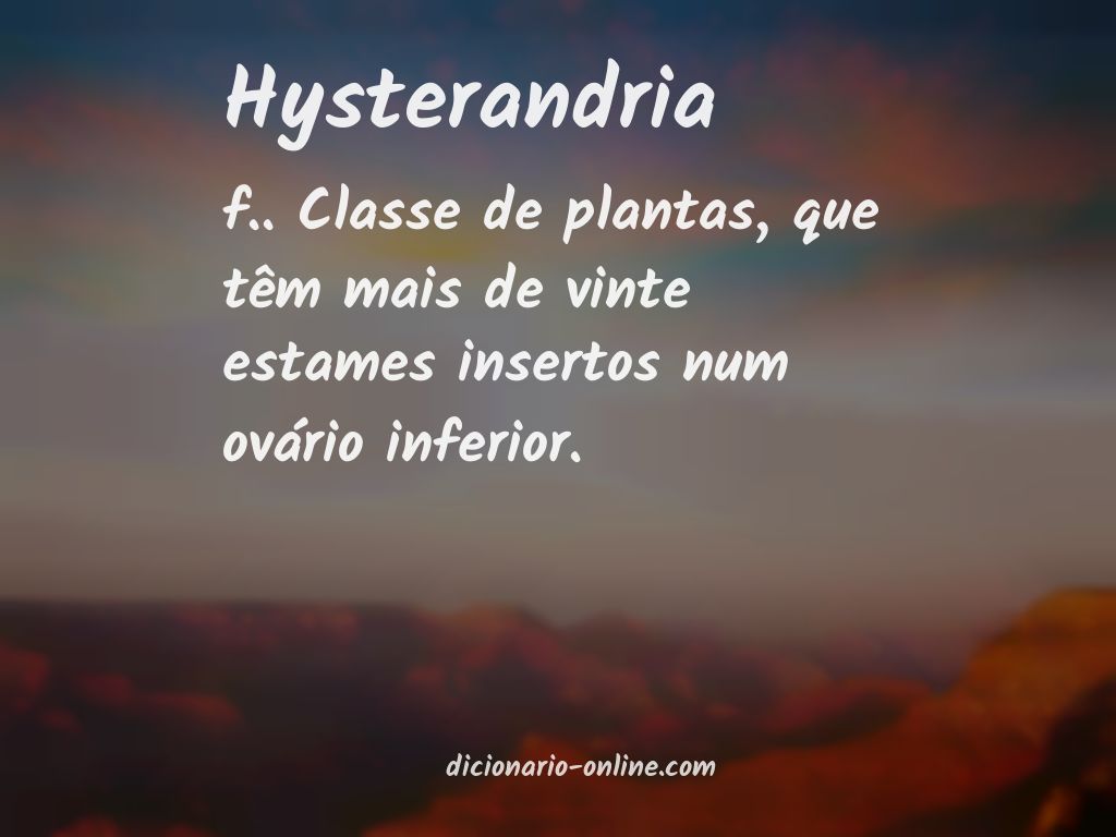 Significado de hysterandria